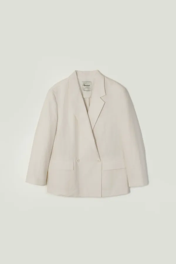 COLTER DOUBLE-BREASTED JACKET_WHITE