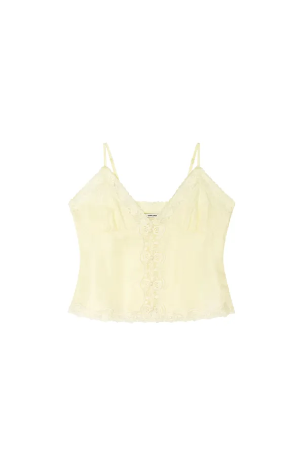 LACE SLIP SLEEVELESS TOP (YELLOW)