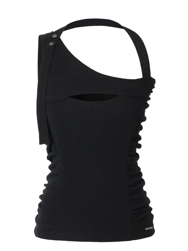 Curved Shirring Slit Top (black)
