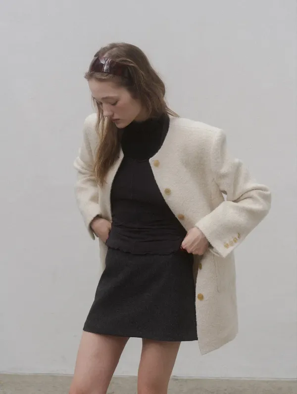 MAGNOLIA OVERFIT TWEED JACKET - IVORY