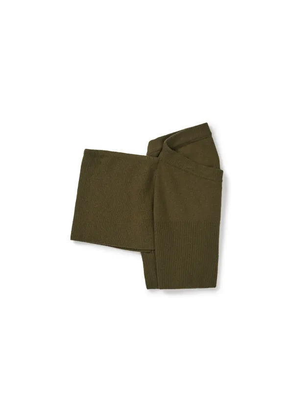DOUBLE LAYER KNIT SKIRT (KHAKI)