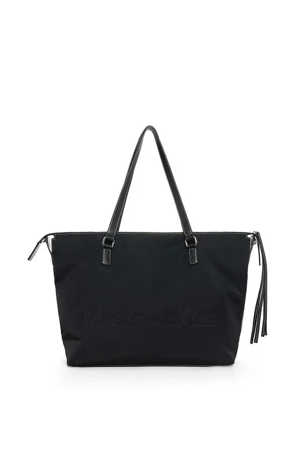 MATIN LOGO STITCH TWO WAY BIG BAG IN BLACK