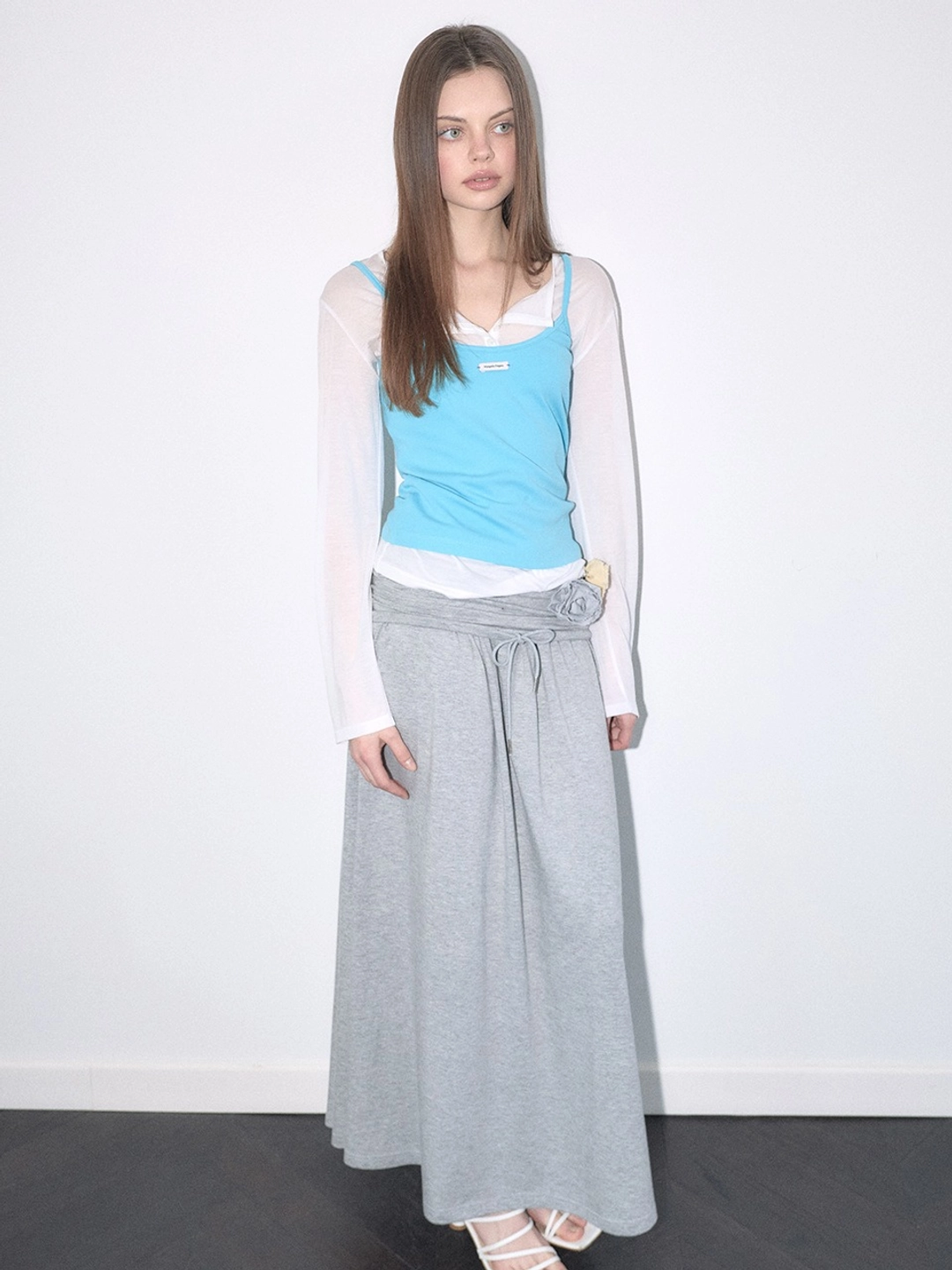 마가린핑거스 SHIRRING JERSEY MAXI SKIRT (MELANGE) 상품 이미지 2