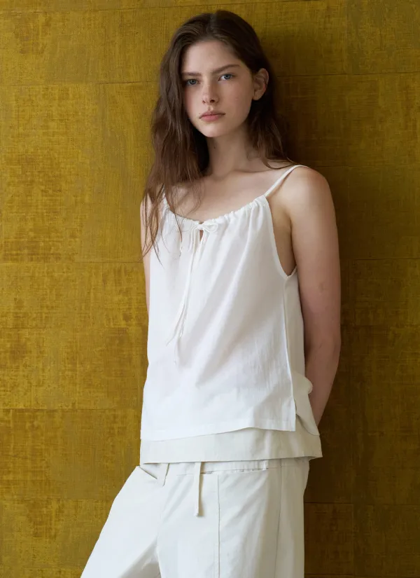 Sienna Shirring Cami (Ivory)
