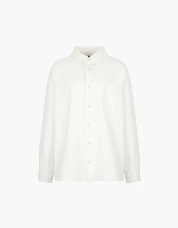pocket denim shirts - ivory