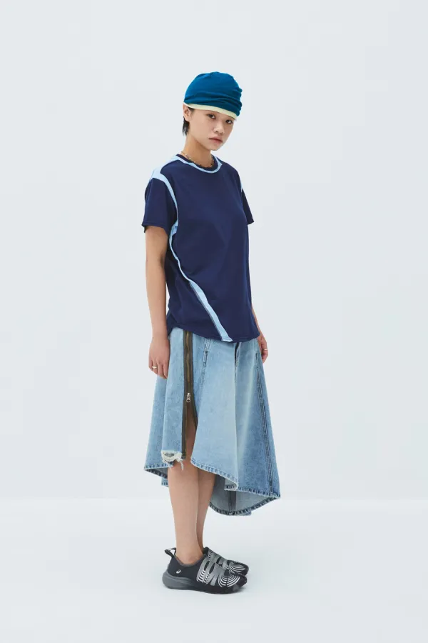 FUSED T-SHIRT INDIGO BLUE