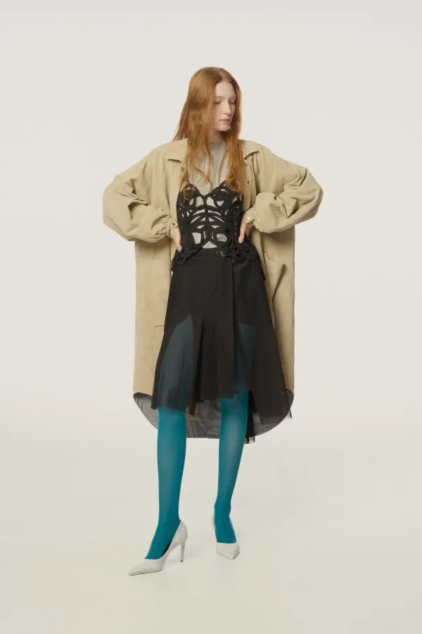 Nolly Suede Trench Coat beige