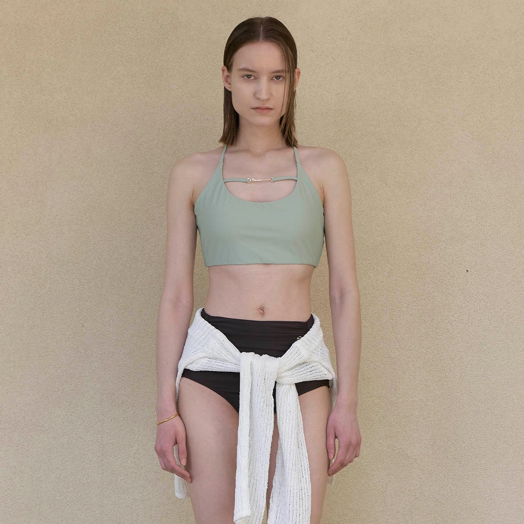 아뜰리에 나인 (SW-809)SWAN BACK STRING SWIM BRA TOP LIGHT GRAY 상품 이미지 1