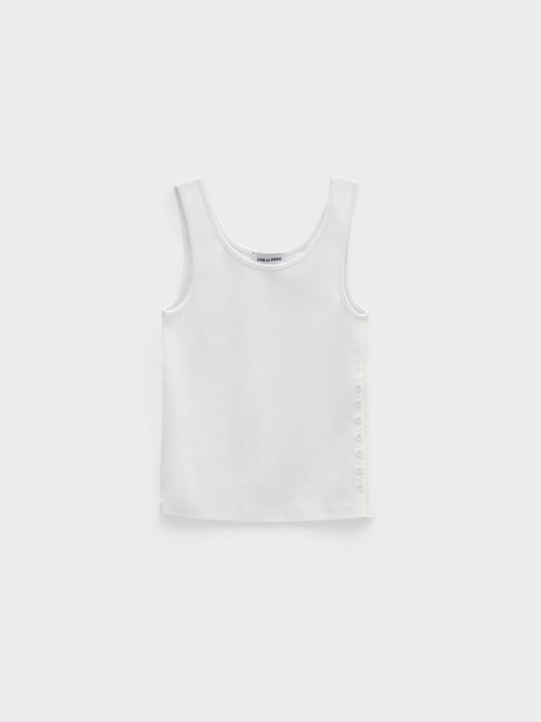 로우클래식 Side Button Sleeveless Top_White 상품 이미지 1