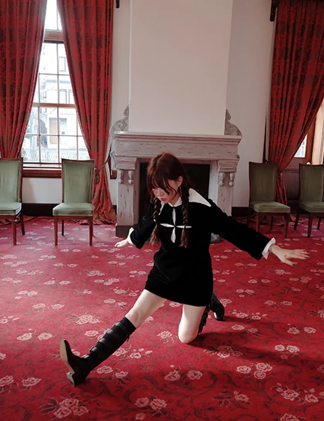 프레클 cut out velvet dress 상품 이미지 2