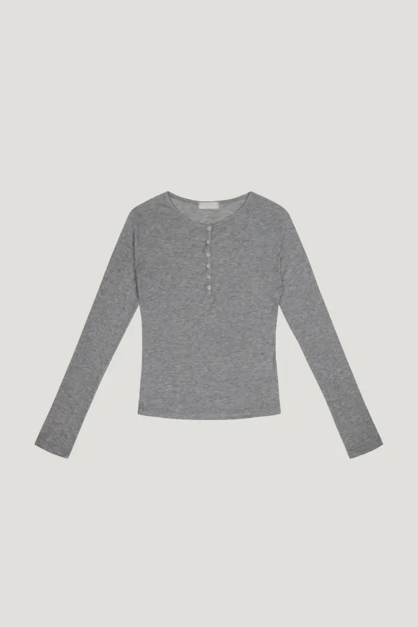 Tencel Button Tee (gray)