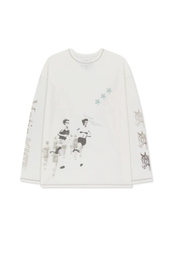 MATIN PACE GRAFFITI COVERED TOP IN IVORY