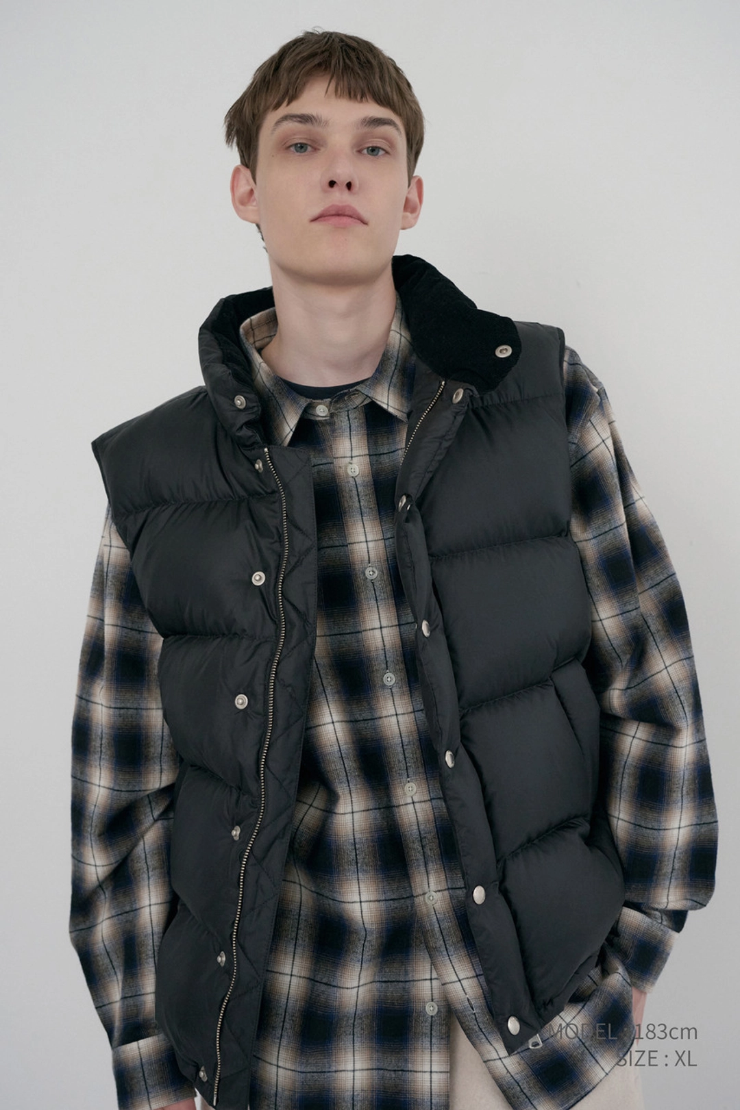 던스트 UNISEX WINTER FLANNEL CHECKED SHIRT BLUE_UDSH6D121B2 상품 이미지 1