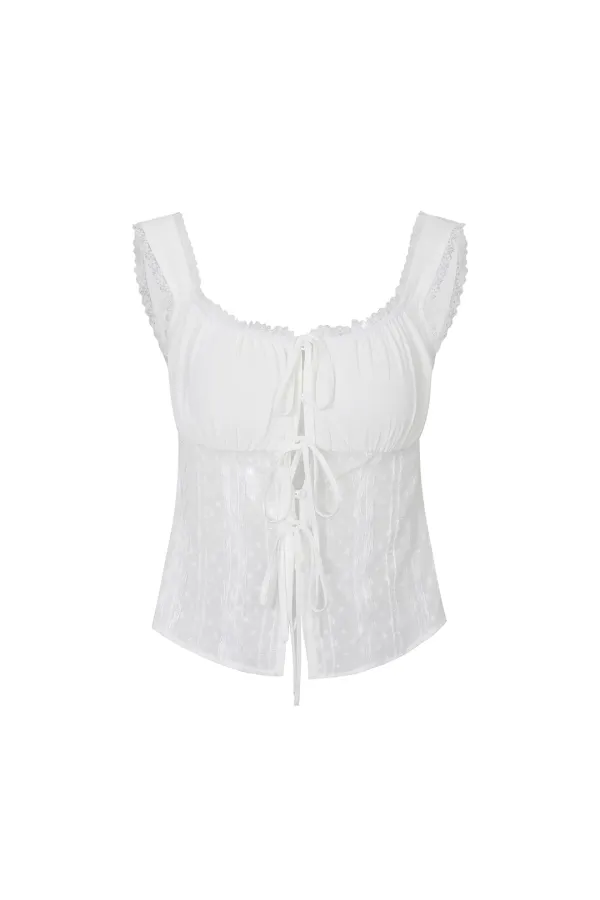 PURITY LACE TOP white