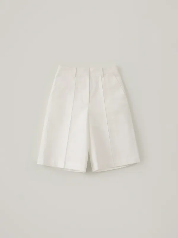 Linen Bermuda Pants - White
