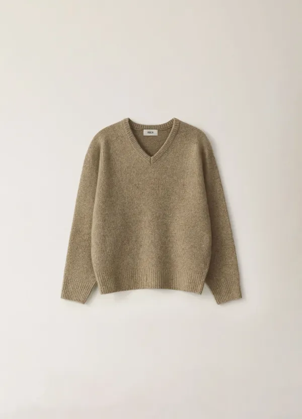 Mone Wholegarment V-Neck Knit - Beige (10월 말 순차배송)