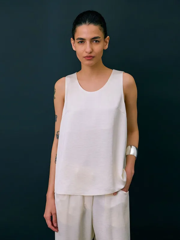 Layered Sleeveless Top_Cream