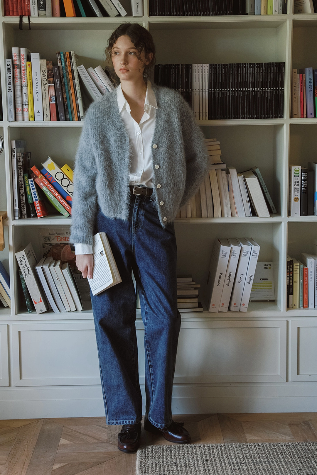 샤드라마 FURRY ALPACA LOOSE FIT CARDIGAN [MELANGE GRAY] 상품 이미지 2