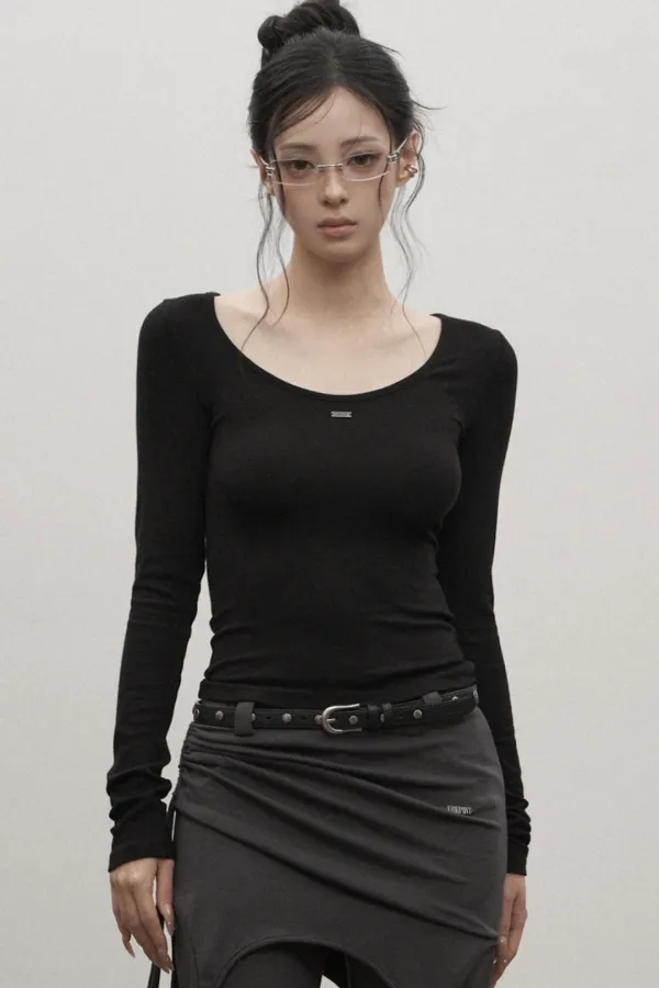 Muted Ribbed Top (black)