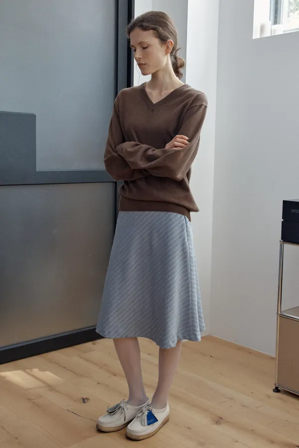 stripe midi skirt - blue grey