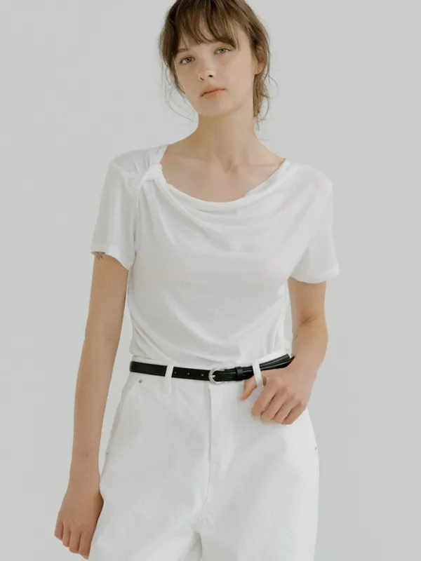 twist strap T-shirt (ivory) orc 6068