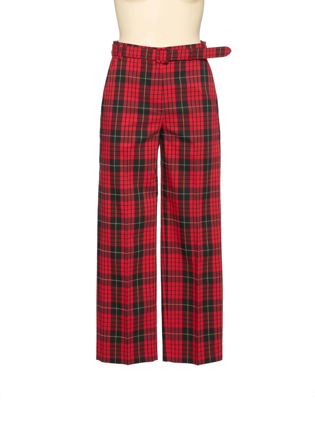 푸쉬버튼 PF26 RED CHECK BELTED CROPPED PANTS 상품 이미지 2