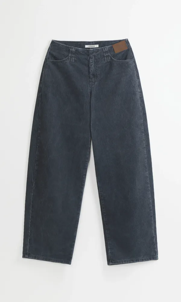 [10/20 예약배송] Round Corduroy Pants_Muted Navy