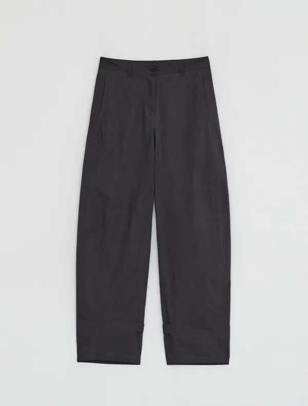BUTTON BALLOON PANTS [CHARCOAL]