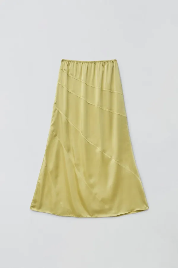 ASYM STRIPE SKIRT_GOLD
