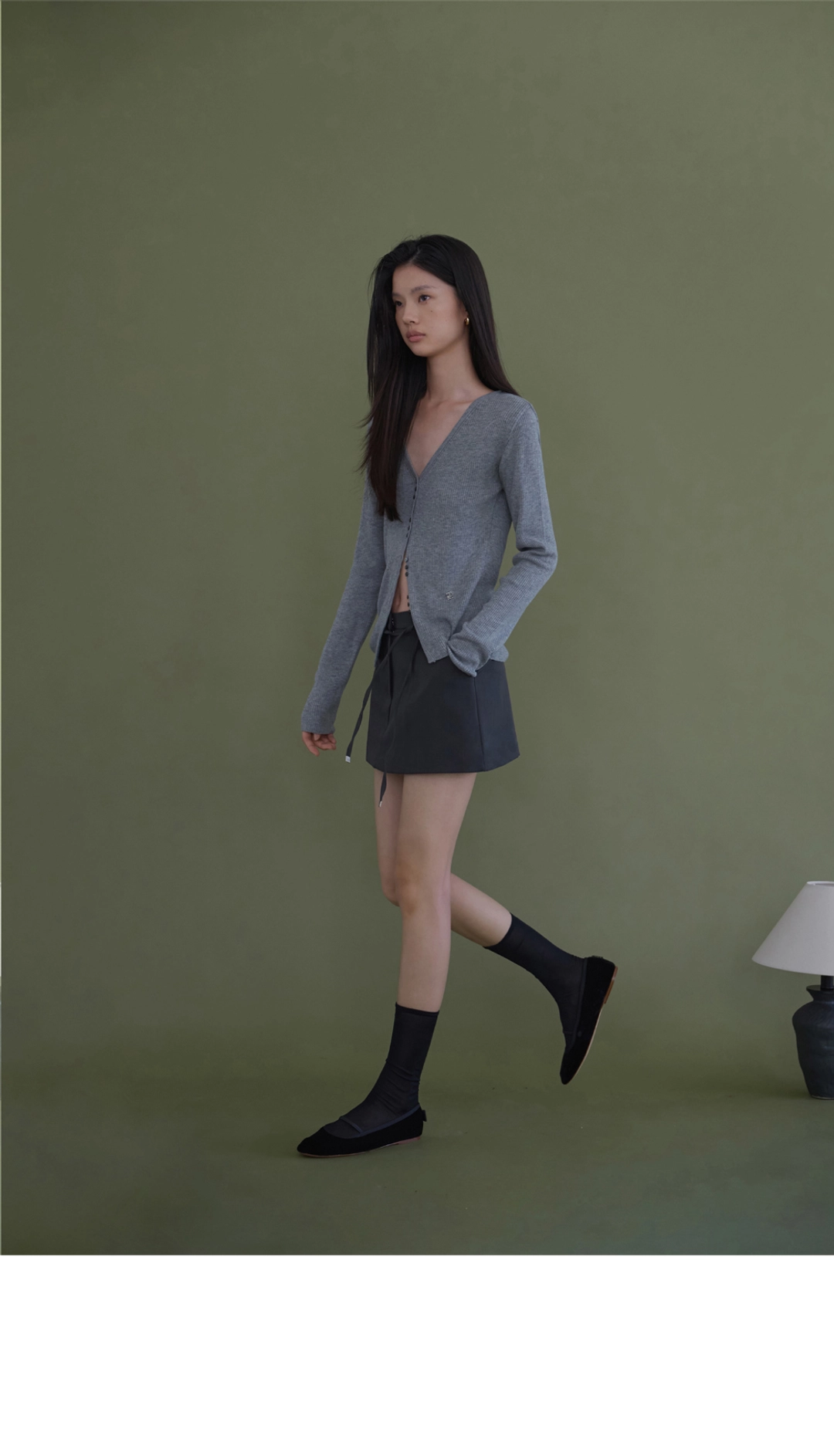 오디에스 [9th 재입고] Mona Mini Skirt Pants (Charcoal) 상품 이미지 2