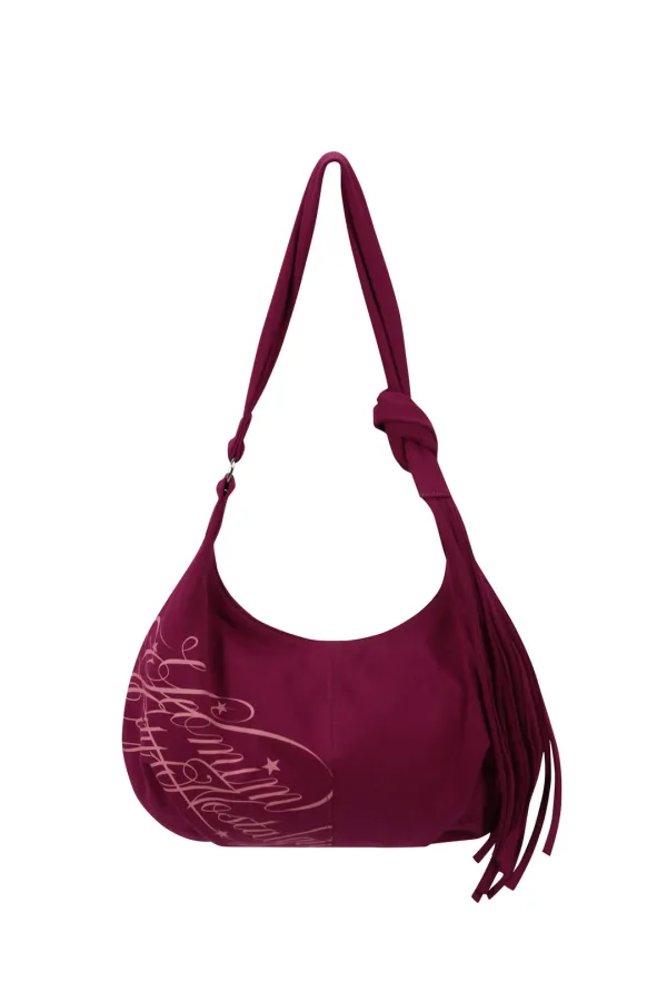 7/24 예약배송 letter fringe bag (plum)