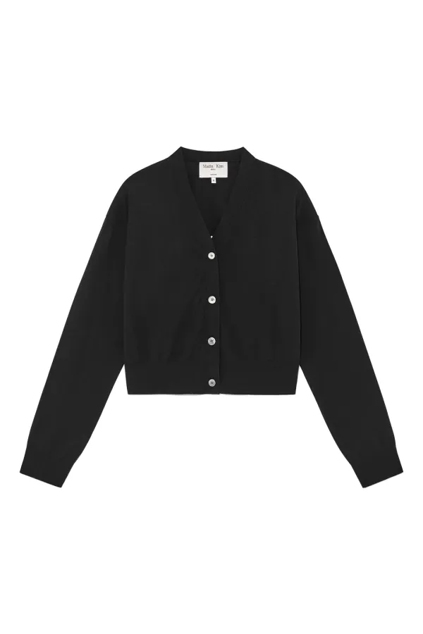 BACK LOGO SEE THROUGH CARDIGAN FOR WOMEN IN BLACK