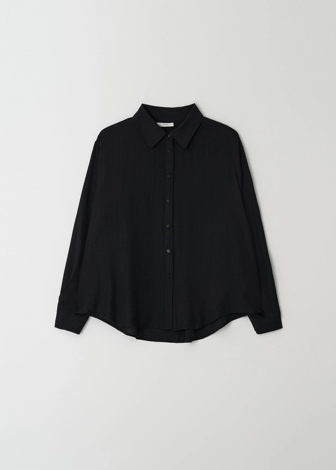 더라이 Wrinkle Button Wrap Shirts(Black) 상품 이미지 3