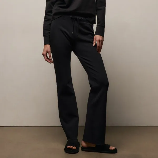 Italian Knit Wide Leg Sweatpant - Black