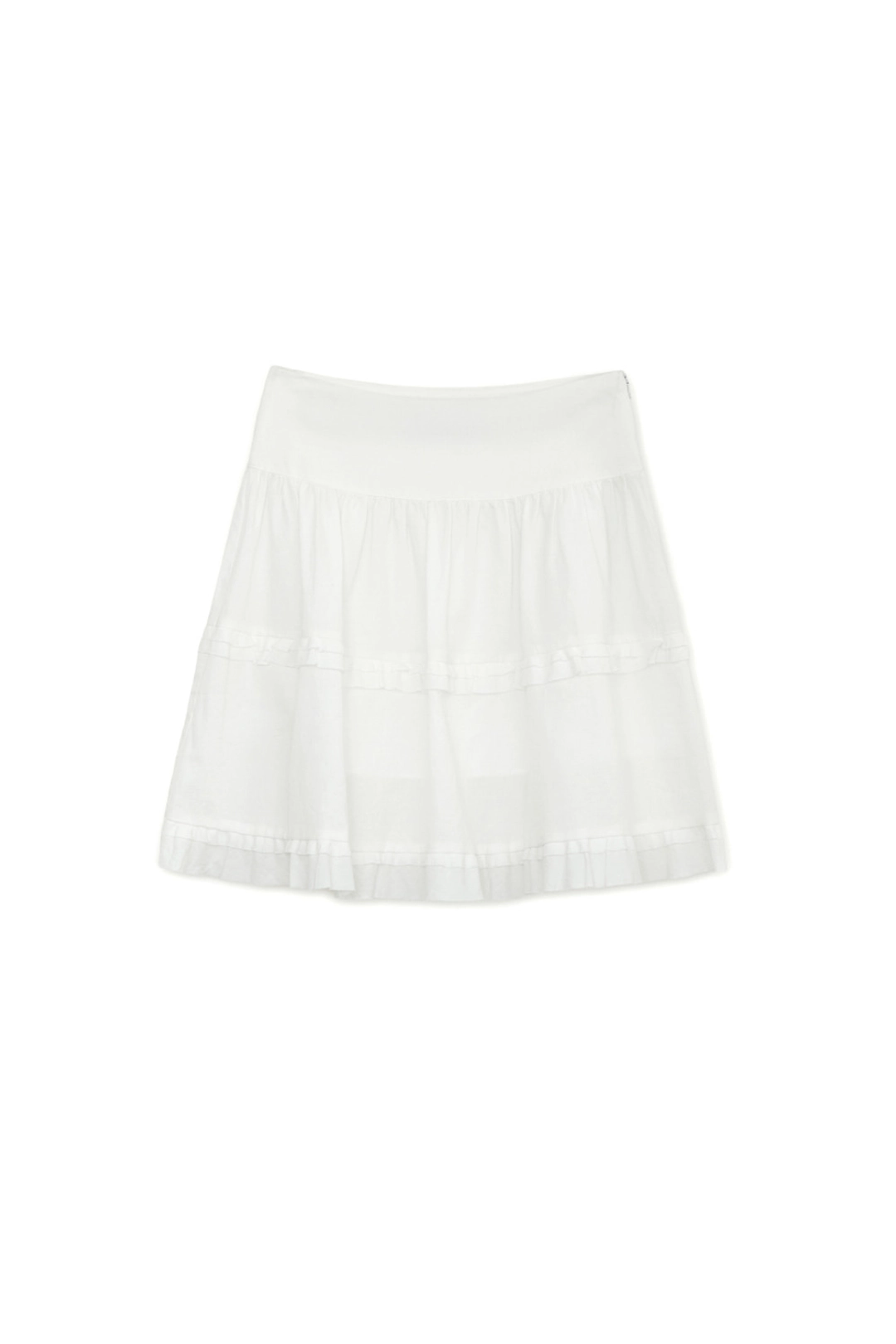 썬번프로젝트 FRILL MIDI SKIRT, WHITE 상품 이미지 1