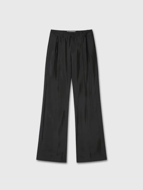(W) LIQUID FLARED TAILORED TROUSERS_ BLACK