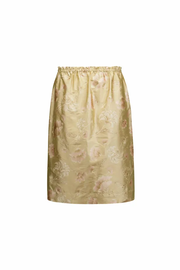 ELASTIC MIDI SKIRT (GOLDEN SAND)