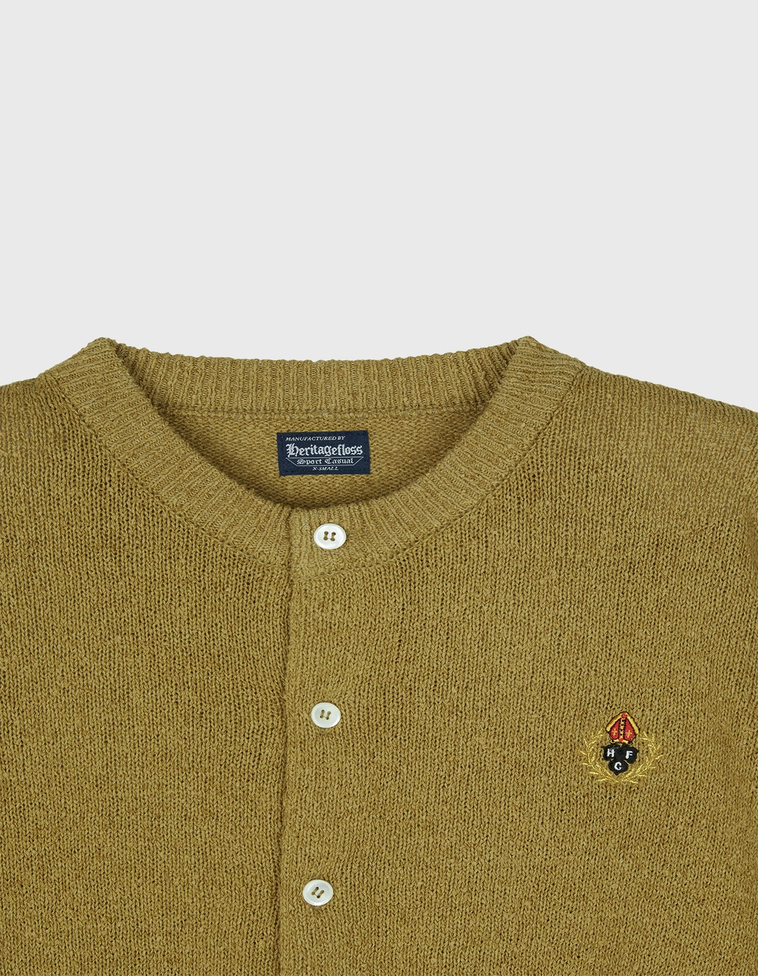 헤리티지플로스 CREST PAPER ROUND CARDIGAN (W) / Gold Khaki 상품 이미지 2