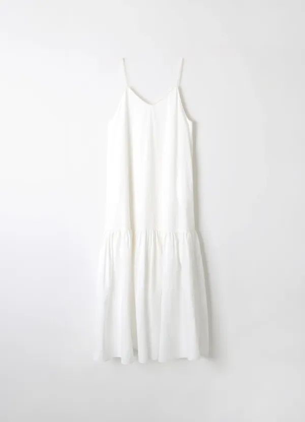 Cotton String Tiered Dress - Off White
