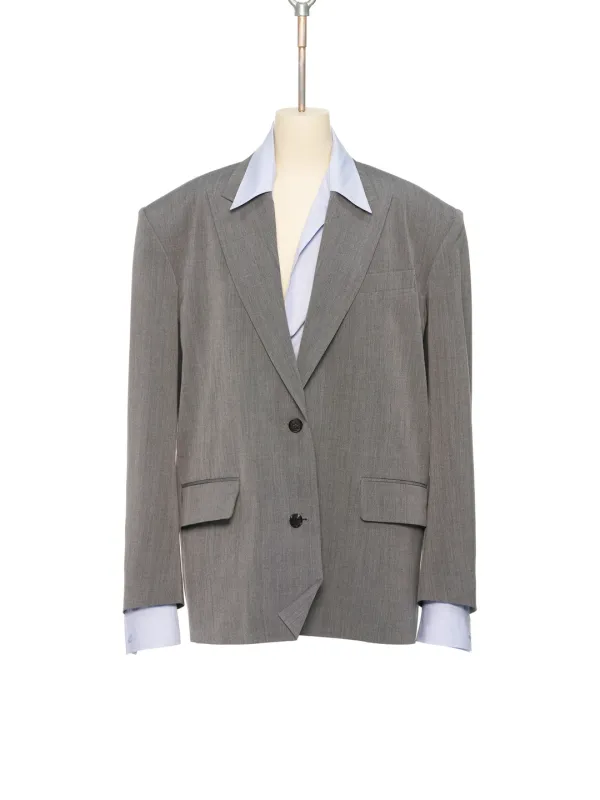 PF25 GRAY SHIRT LAYERED JACKET