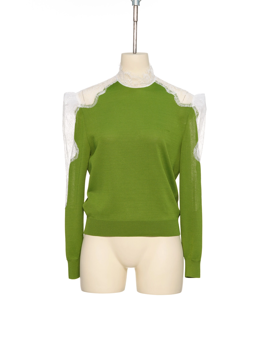 푸쉬버튼 SS26 GREEN LACE PANEL KNIT 상품 이미지 1