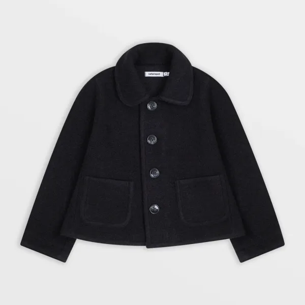 1/2 Wool Terry Jacket (Black)