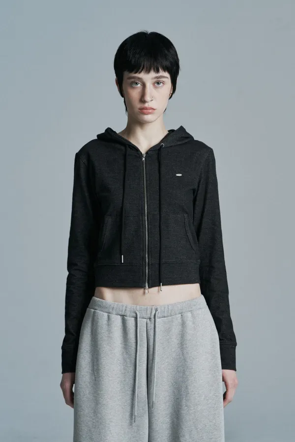 INDIGO SLIM DENIM ZIP UP BLACK