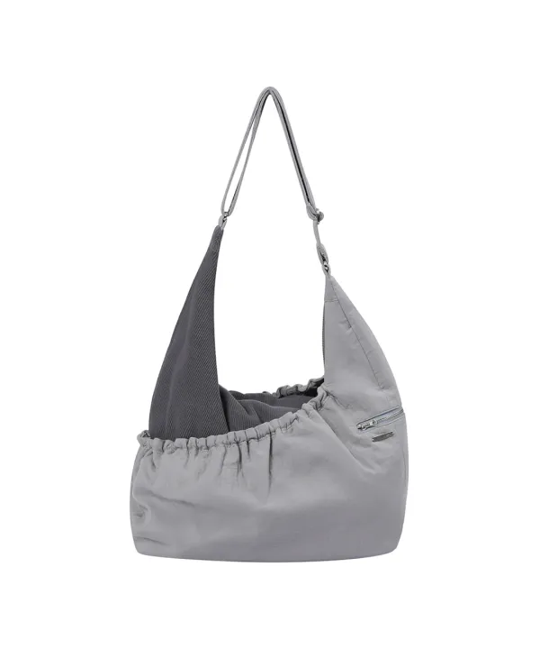 Ribbed layered cross bag CHARCOAL