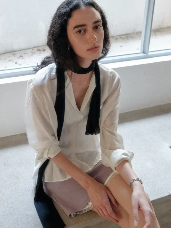 LUNA SOFT DRAPE SCARF_BLACK