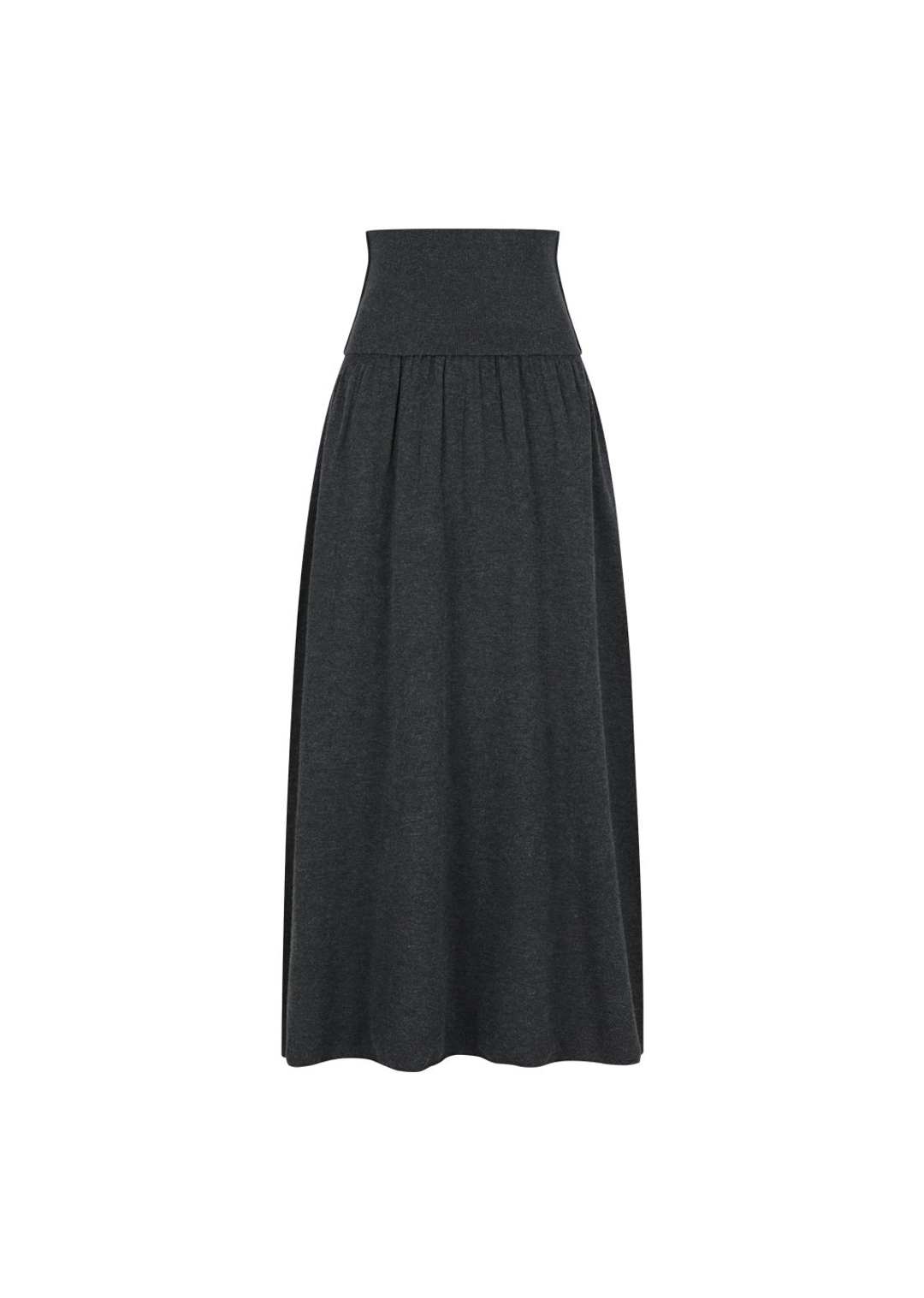 아모멘토 Ribbed shirring knit maxi dress, Charcoal 상품 이미지 3