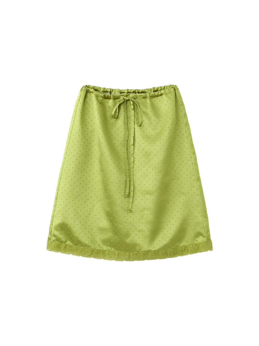포에브 Dotted Drawstring Skirt - Green 상품 이미지 1