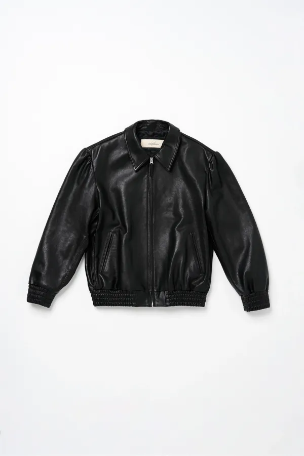 Via Evelyn leather blouson (Black)