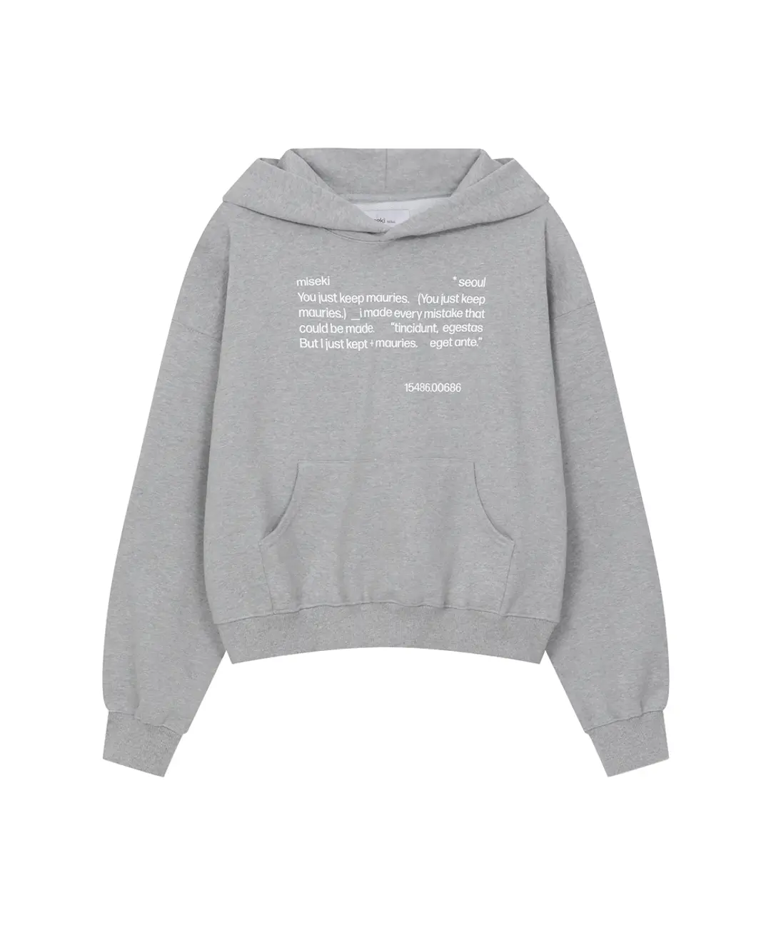 미세키서울 Quote sweat hoodie GREY 상품 이미지 1