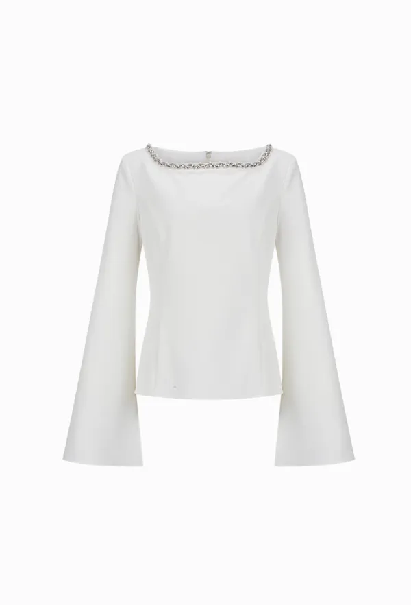 Baleine Slit Sleeve Blouse (Ivory)